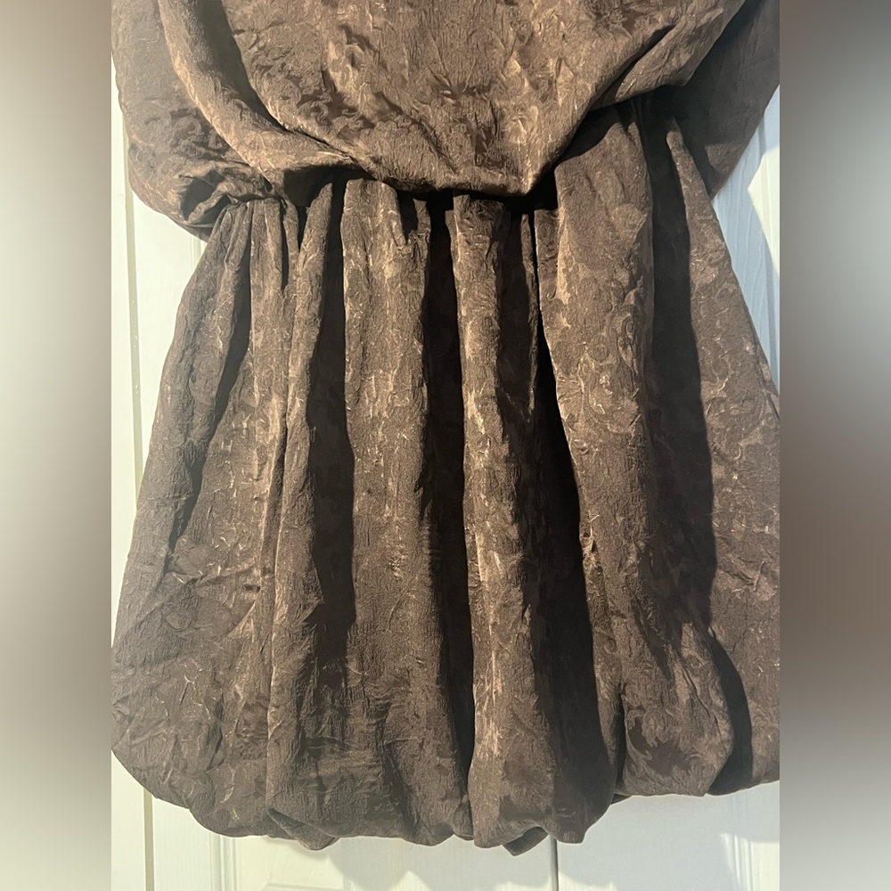 ZARA JACQUARD VOLUMINOUS BUBBLE HEM MINI DRESS | S NWT - Picture 14 of 16